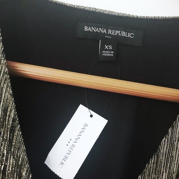 Banana Republic Metallic Shimmer Fit-And-Flare Dress - Picture 11 of 12